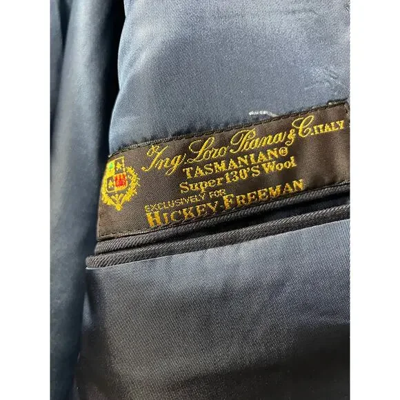 Hickey Freeman Tasmanian Super 130's Wool Double Breasted Coat Business Jacket - Picture 3 of 8